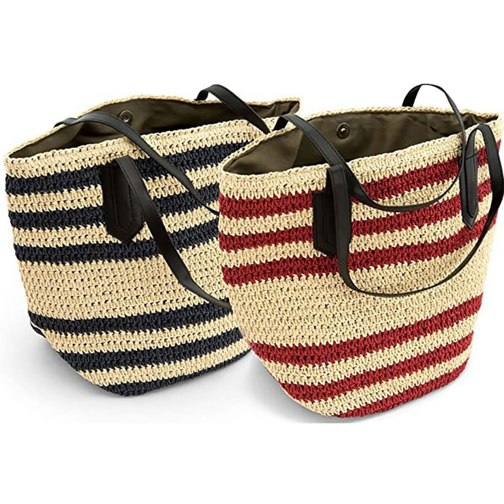 Dreiklang Shopping Tasche Rome Natur/Rot Dreiklang Shopping Tasche Rome Natur/Rot