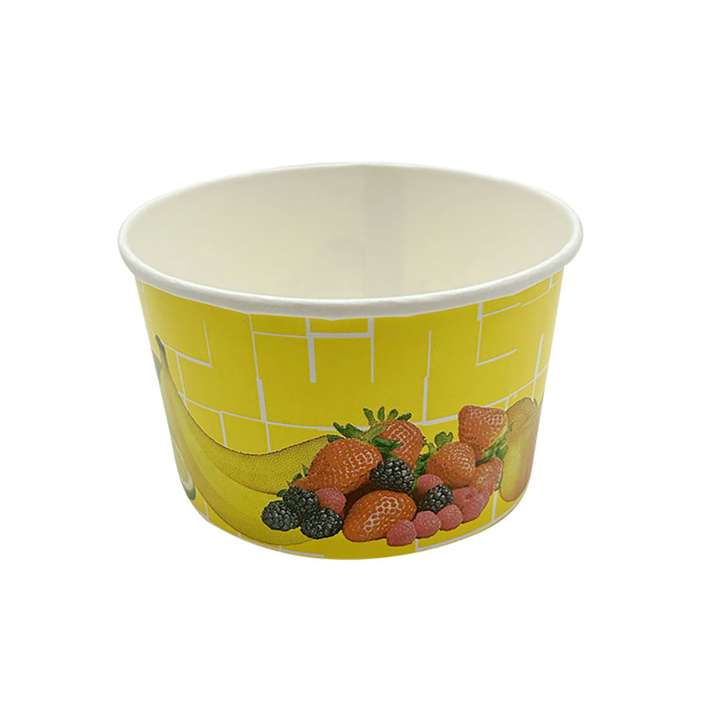 50 Eisbecher 260 ml Früchte Gelb Ø 92 x 55 mm Hartpapier