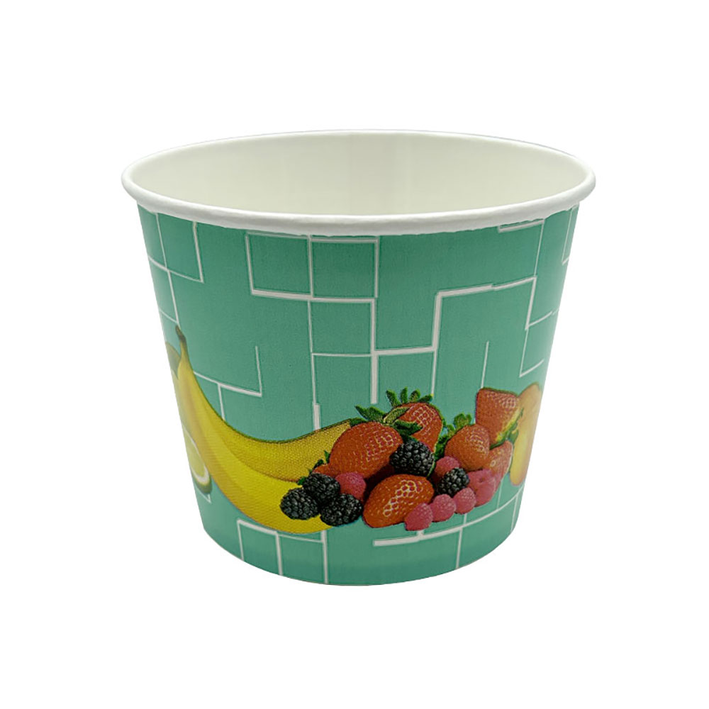 900 Eisbecher 500 ml Früchte Türkis Ø 105 x 84 mm Hartpapier