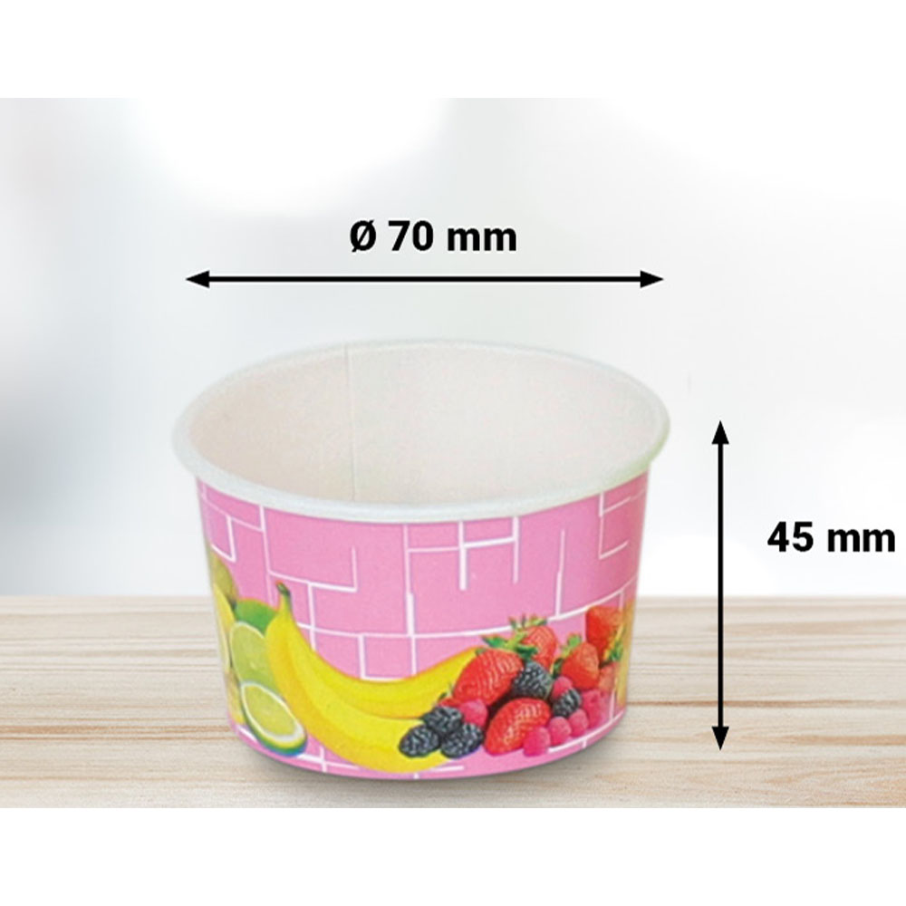 2000 Eisbecher 100 ml Früchte Hellblau Ø 70 x 45 mm Hartpapier