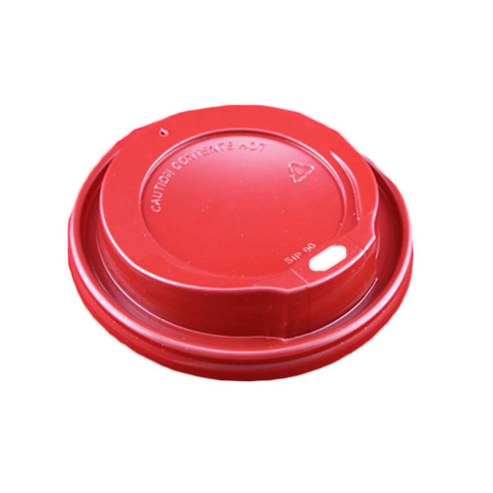 100 Coffee-to-go-Deckel Ø 80 mm Rot PS mit Trinköffnung