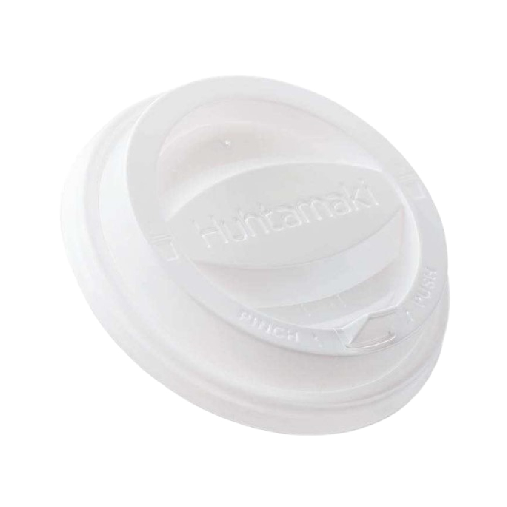 1000 Coffee-to-go Deckel Ø 90 mm weiß – PS mit Tear Tab & Klappverschluss