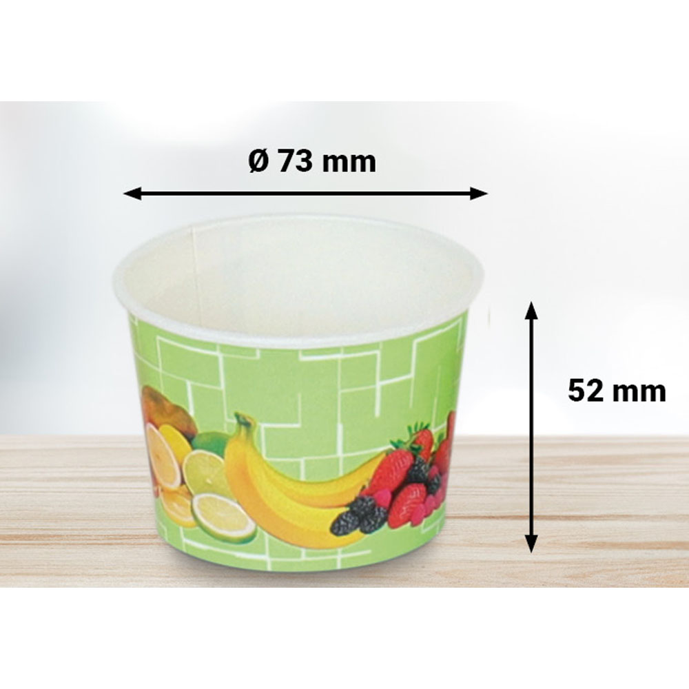 1800 Eisbecher 140 ml Früchte Grün Ø 73 x 52 mm Hartpapier