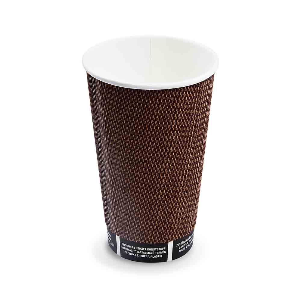 25 2W Coffee to go Kaffeebecher „Premium“ Ø90x135mm 400ml doppelwandig braun