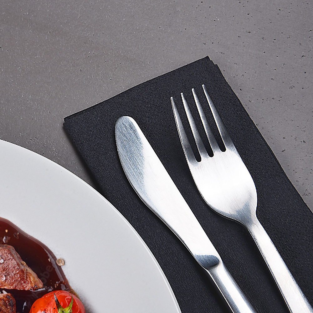 1500 Servietten Tafelservietten 33 x 33 cm schwarz – 3-lagig, 1/8 Kopffalz