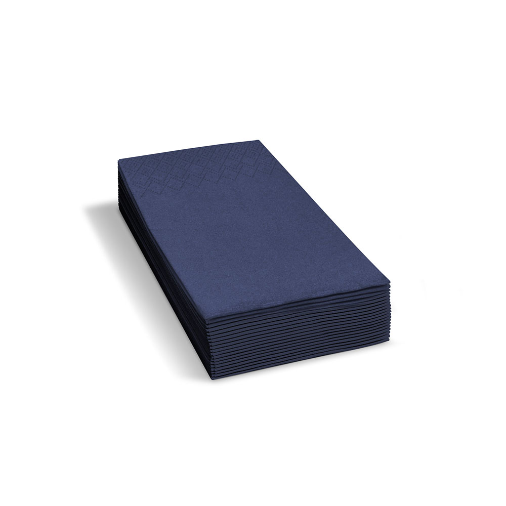 1500 Servietten Tafelservietten 33 x 33 cm dunkelblau – 3-lagig, 1/8 Kopffalz