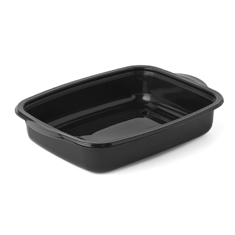 300 Mehrwegmenüschalen 1000ml PP 253x185x49mm schwarz ungeteilt- Lunchschalen