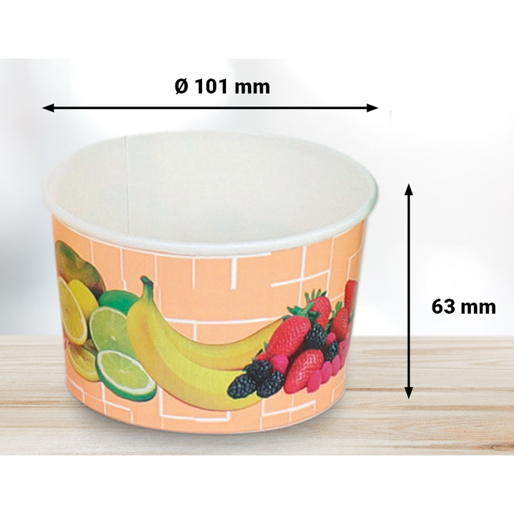 50 Eisbecher 340 ml Früchte Lachs/Rosa Ø 101 x 63 mm Hartpapier