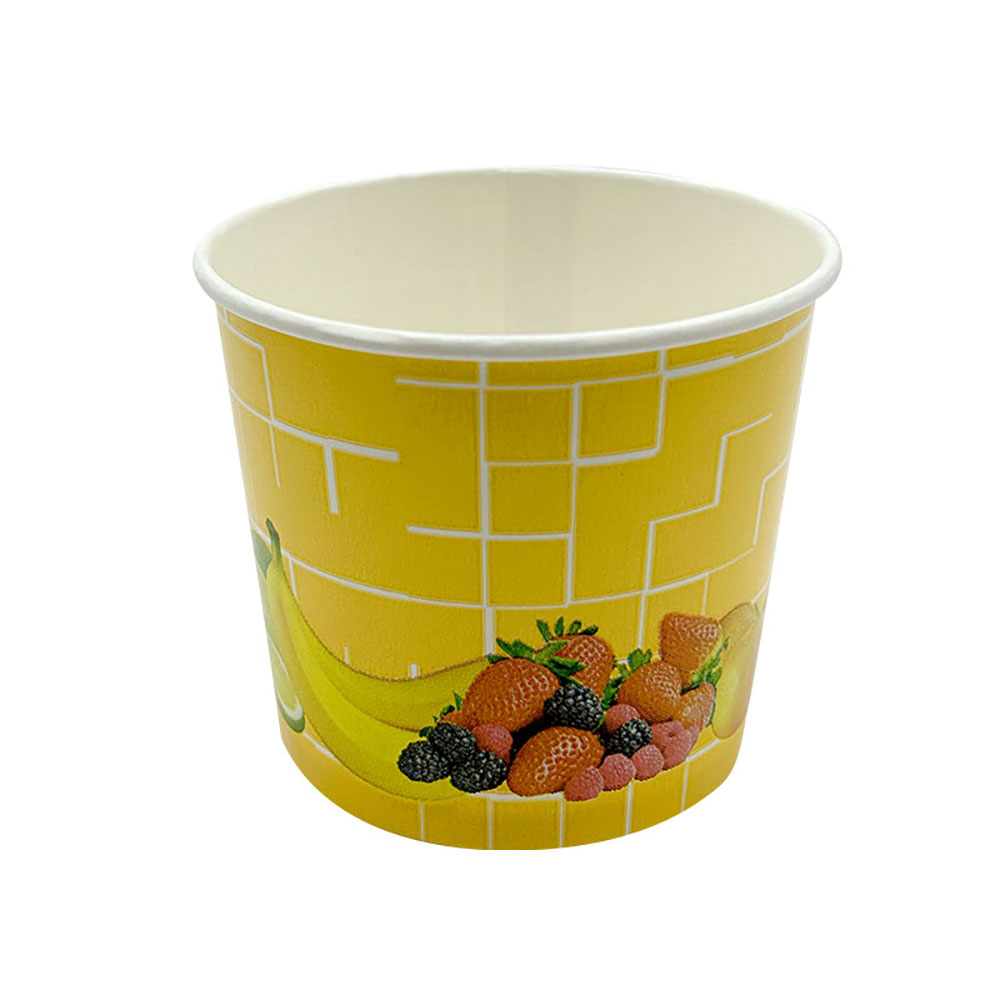 40 Eisbecher 250 ml Früchte Sonnengelb Ø 81 x 68 mm Hartpapier