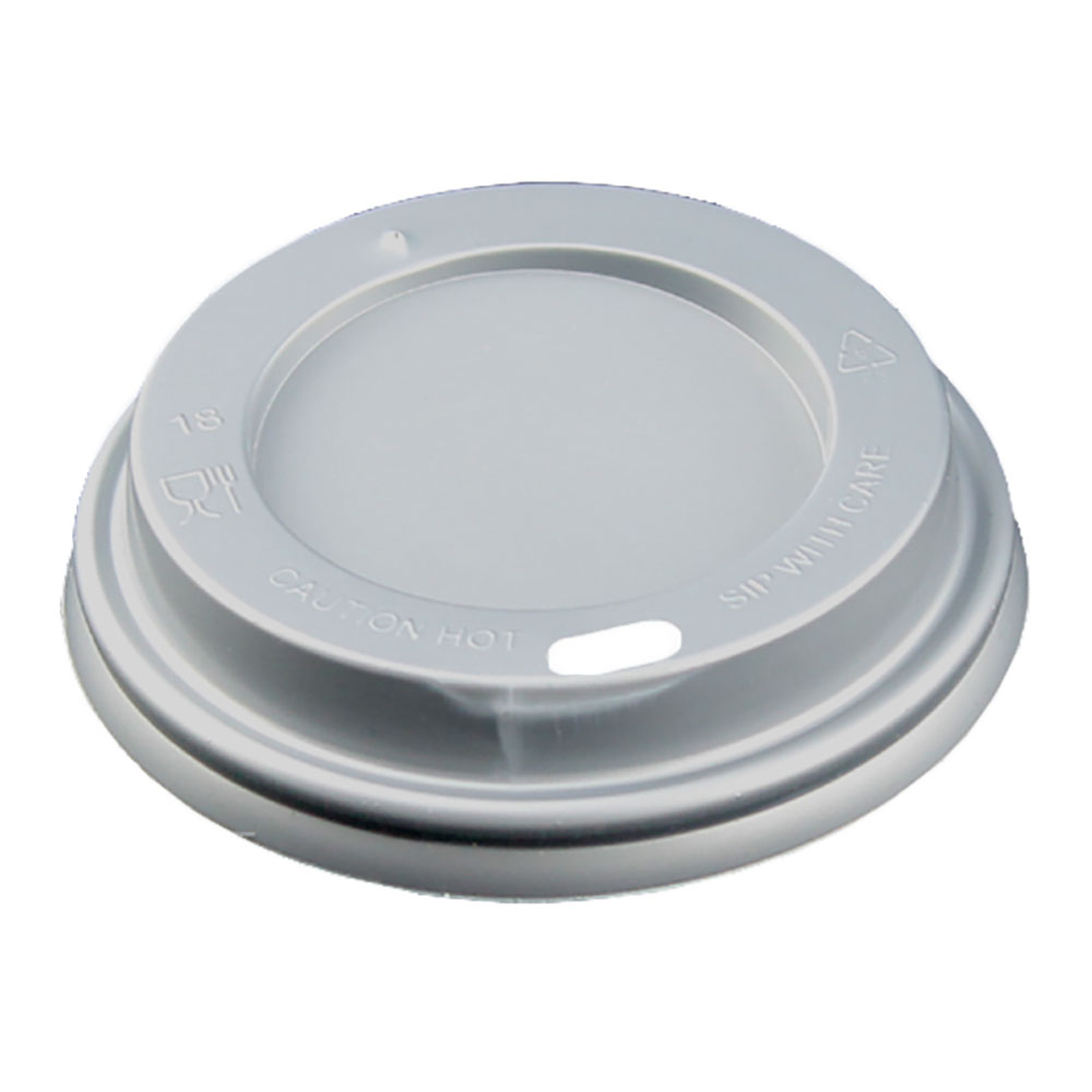 100 Coffee-to-go-Deckel Ø 80 mm Silber PS mit Trinköffnung