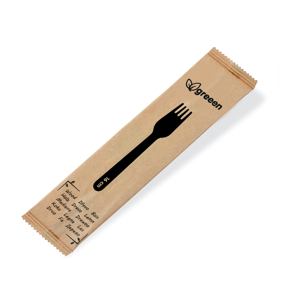 100 Gabeln aus Holz 16 cm einzeln verpackt 100 Gabeln aus Holz 16 cm einzeln verpackt