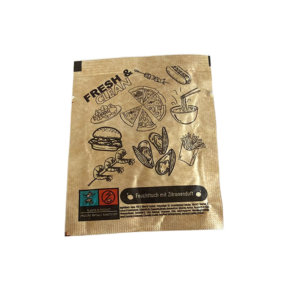 1000 Erfrischungstücher 15 x 10 cm Weiß Zitronenduft Braun verpackt