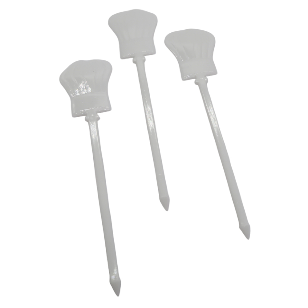 100 Fingerfood Spieße Picker Marker Pins Kochmütze PP weiß 105 mm 100 Fingerfood Spieße Picker Marker Pins Kochmütze PP weiß 105 mm