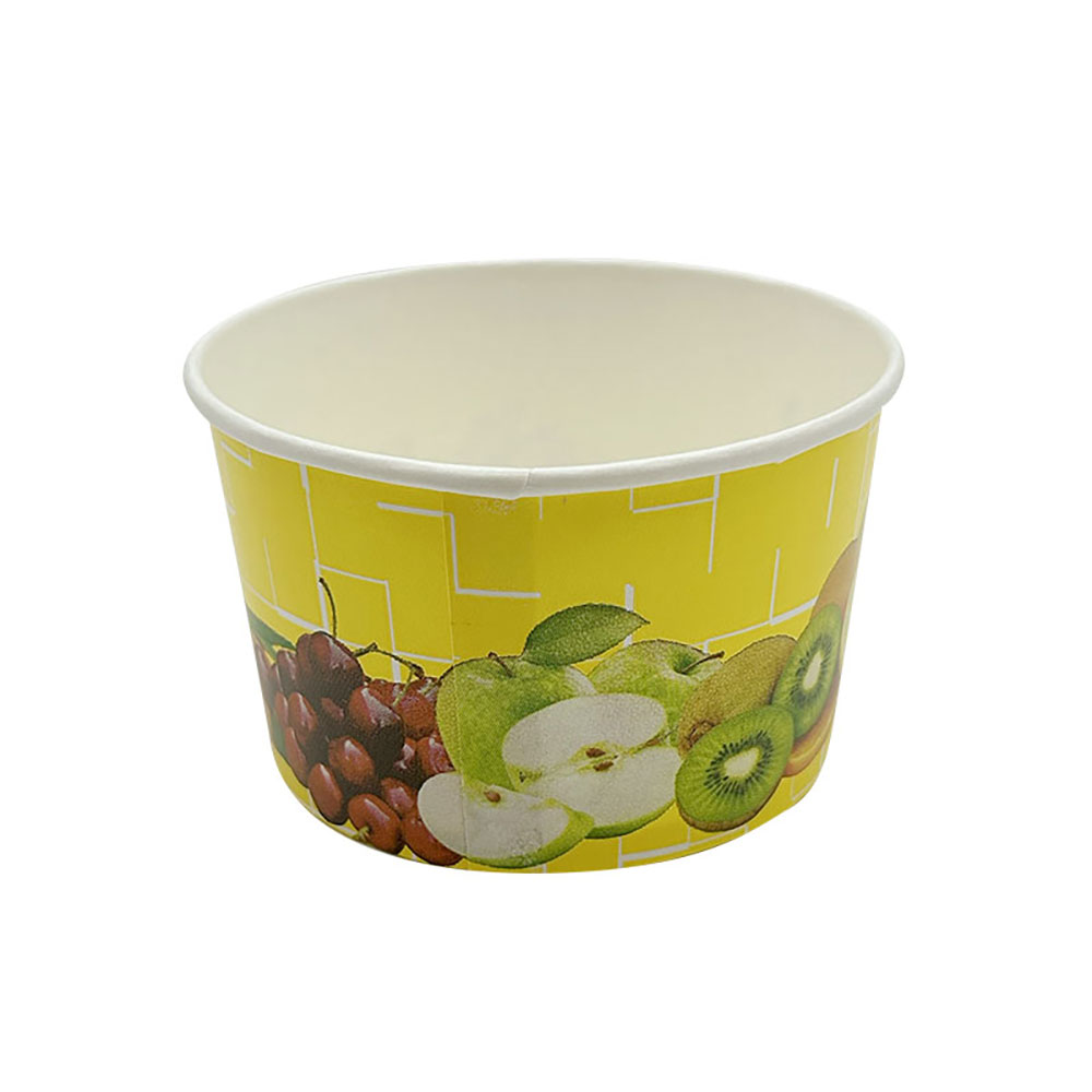 50 Eisbecher 260 ml Früchte Gelb Ø 92 x 55 mm Hartpapier