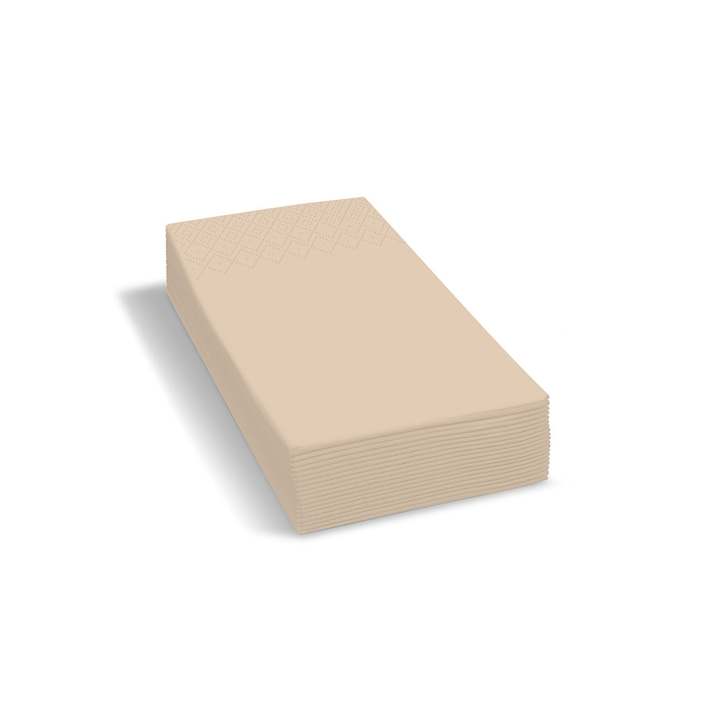 1500 Servietten Tafelservietten 33 x 33 cm natur braun – 3-lagig, 1/8 Kopffalz