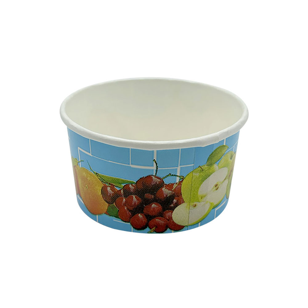 50 Eisbecher 160 ml Früchte Hellblau Ø 85 x 43 mm Hartpapier