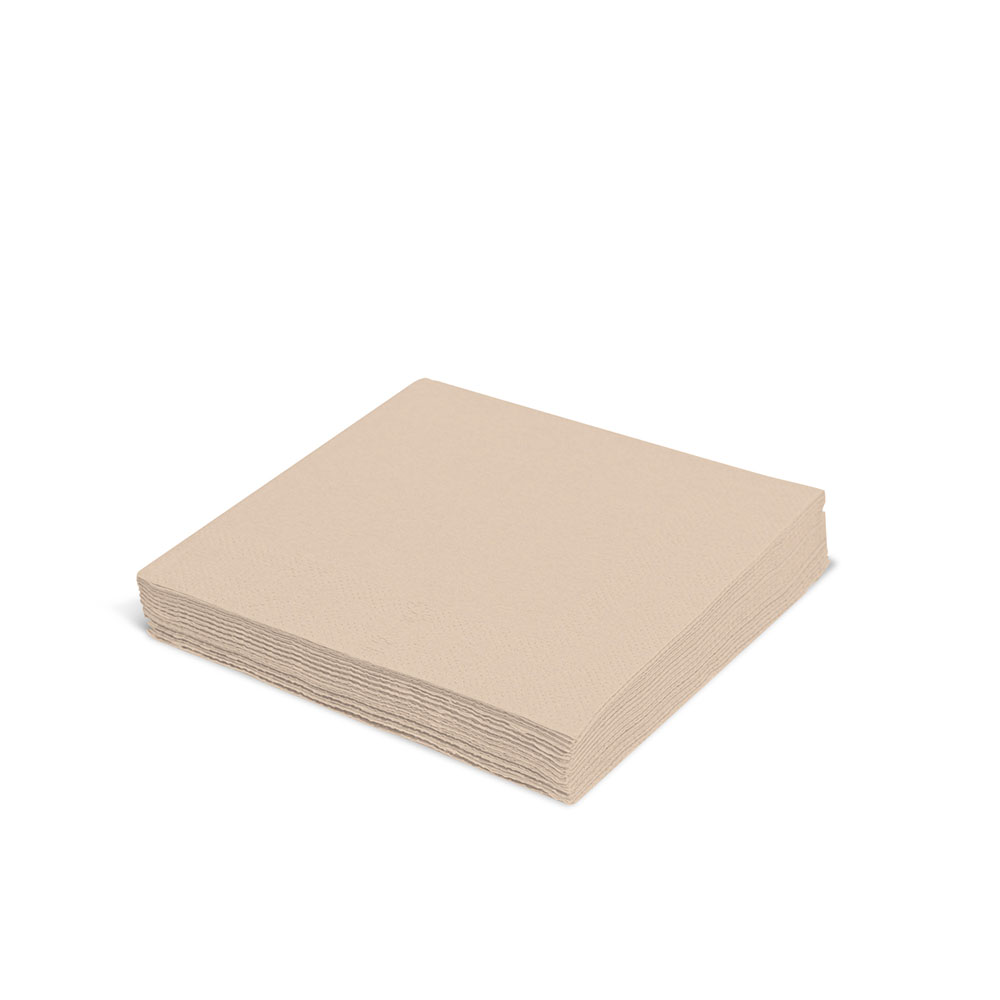 250 Servietten Tafelservietten 40 x 40 cm natur braun – 3-lagig, 1/4 Falz
