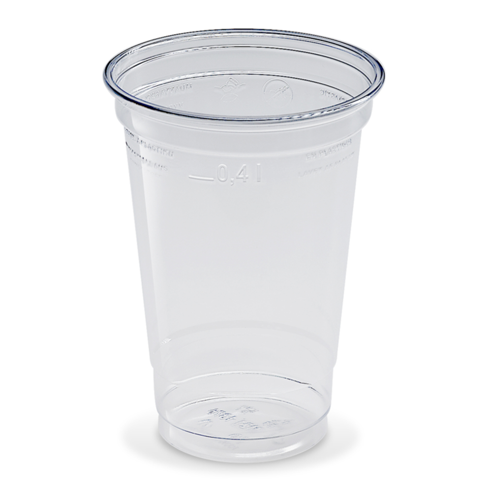 50 Clear Cup Becher PET 400 ml 16 oz Ø 95 x 122 mm Klar