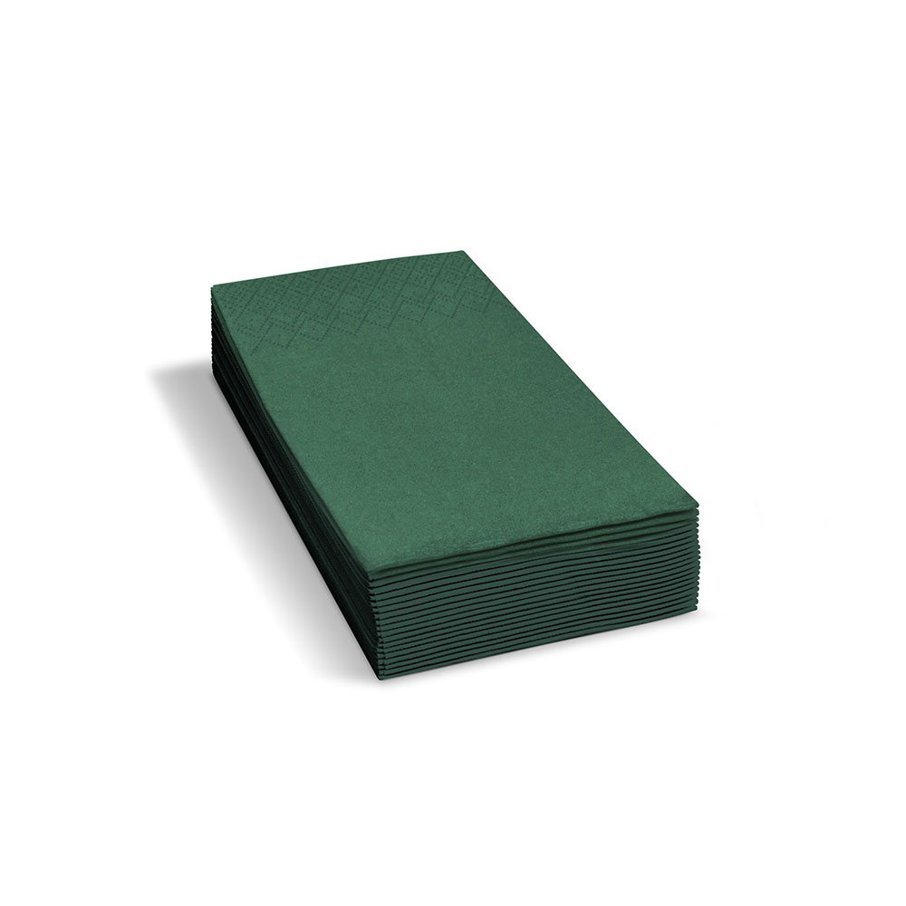 1500 Servietten Tafelservietten 33 x 33 cm dunkelgrün – 3-lagig, 1/8 Kopffalz