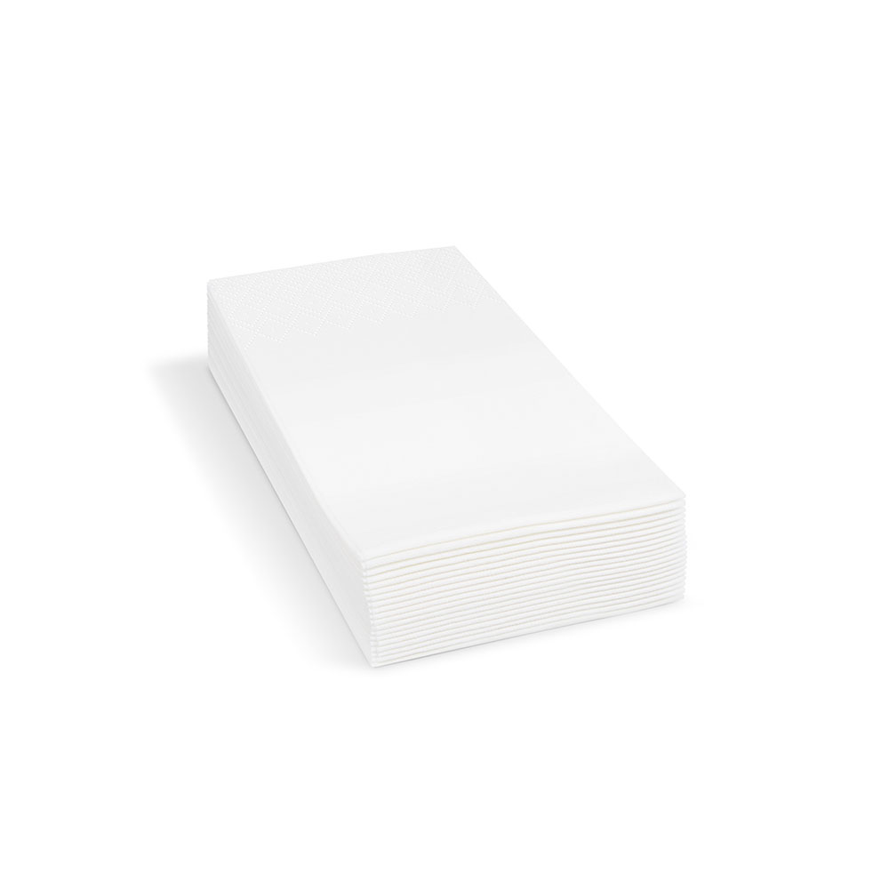 1500 Servietten Tafelservietten 33 x 33 cm Weiß – 3-lagig, 1/8 Kopffalz