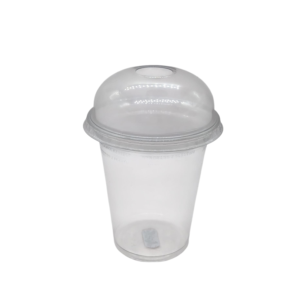 100-1600 Clear Cup Becher PET 300 ml mit Domdeckel Ø 95 mm – glasklar, To-go-Set