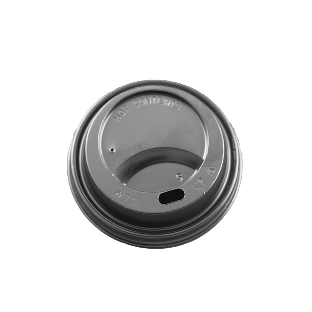 100 Coffee-to-go-Deckel Ø 73 mm PS Schwarz mit Trinköffnung