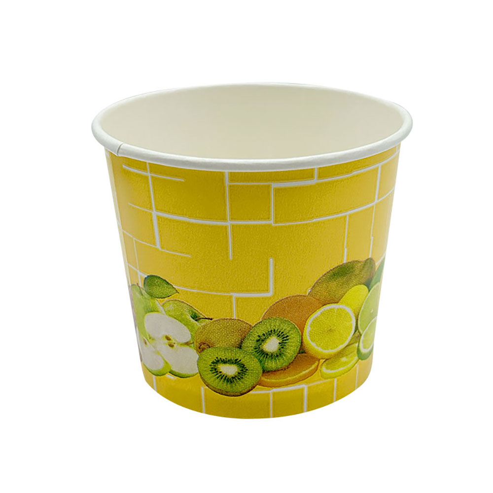 40 Eisbecher 250 ml Früchte Sonnengelb Ø 81 x 68 mm Hartpapier