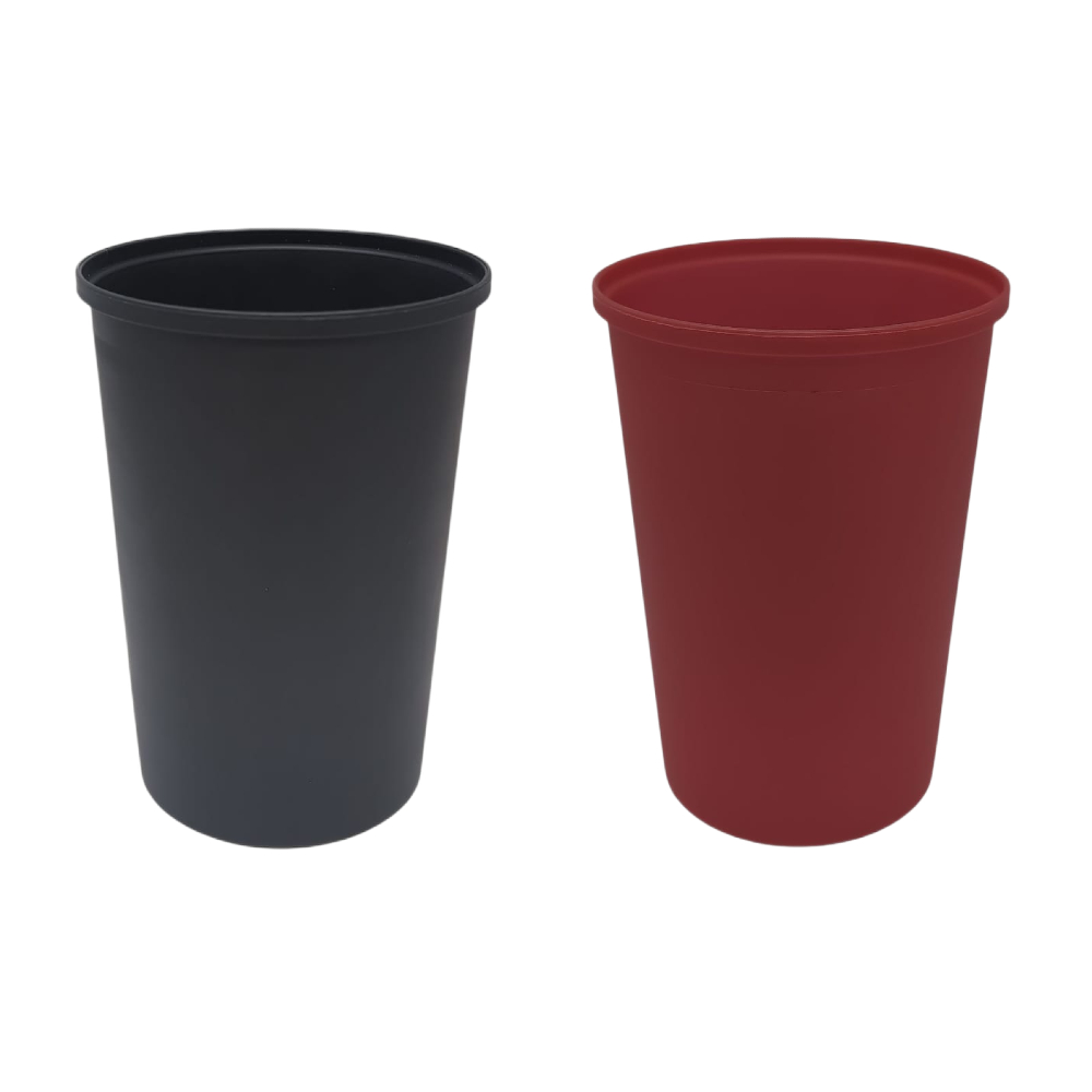 20 Becher als Mehrweg-Set 400 ml PP Ø 90 x 120 mm Schwarz/Rot